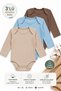 Baby Girl and Boy 3-Piece Set Cotton Seasonal Long Sleeve Bodysuit with Snap Fasteners