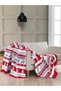 Deer and Pine Tree Patterned Cotton Tassel Double Blanket 180X200 cm - 3