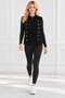 Women's Zippered Bearded Soft Crew Neck Gofralized Knitwear Button Detailed Sports Vest
