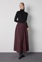 Women's Burgundy Plaid Long Skirt with Elastic Waist 32091 - 2