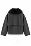 Collar Fur Jacket Anthracite - 5