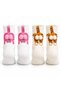 Women's Set of 2 Cat Patterned Pompom Socks |   Pink Orange 3D Figured Cute Socks Models