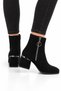 Thick Heel Pointed Toe Zippered Women's Boots Black-Black - 3