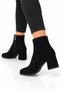 Women's Cold-Proof Heeled Boots (5cm) Black-Black - 3