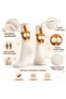 Women's Cream Orange Cat Patterned Pompom Socks Set |   Fun Sock Model with Cat Figure - 3