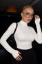 Women's White Soft Stand Collar Blouse with Finger Detail - 3