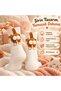 Women's Cream Orange Cat Patterned Pompom Socks Set |   Fun Sock Model with Cat Figure - 2