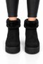 Women's Nubuck Feather Detailed Cold-Proof Boots Black - 4