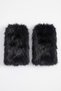 Black Fluffy Plush Long Fur Leggings - 2