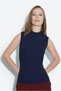 Mock Neck Sleeveless Knitwear Blouse