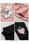 Girl's Pink Rabbit Printed Ruffled Sweatshirt and Black Leggings Set 2 Threaded Yarns - 2