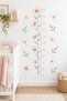 Floral Height Meter Wall Sticker Pastel Pink Baby and Children's Room Decoration Sticker - 3