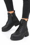 Women's cold-proof lace-up boots black - 4
