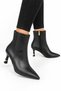 Women's Cold-Proof Heeled Boots (6cm) Black - 2
