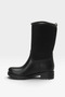 Printed Plush Waterproof Girls' Rain Boots Black - 3
