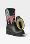 Printed Plush Waterproof Girls' Rain Boots Black - Pink - 4