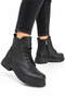 Women's cold-proof lace-up boots black