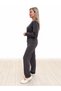 Women's Brown Embroidery Detailed Soft Textured Two-Piece Suit with Trousers � - 2