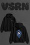 Cosmic Galaxy Design Back Printed Oversize Black Hooded Sweatshirt