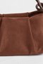 Women's Jasmine Brown Suede Drawstring Knot Handle Mini Hand and Shoulder Bag with Star Accessories - 6