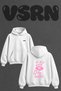 Twice Kpop Vinyl Design Back Printed Oversize White Hooded Sweatshirt
