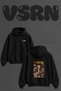 Sid Vicious Design Back Printed Oversize Black Hooded Sweatshirt