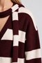 Scarf with Glitter Stripes Oversized Knitwear Cardigan Lyy0155 Bordo Kemi̇k - 5