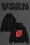 Now When Quote Design Back Printed Oversize Black Hooded Sweatshirt