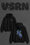 Space Astronaut_2 Design Back Printed Oversize Black Hooded Sweatshirt