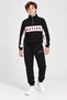 63810-26 Boy's Zippered Stand Collar Active Printed Burgundy Striped Tracksuit Set 11-14 Years