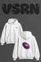 Spiral Galaxy_1 Design Back Printed Oversize White Hooded Sweatshirt