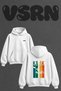 Kayak Sport Design Back Printed Oversize White Hooded Sweatshirt