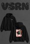 Bodybuilder Weightlifting Design Back Printed Oversize Black Hooded Sweatshirt