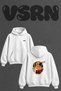 Ramen Noodle_1 Design Back Printed Oversize White Hooded Sweatshirt