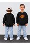 Boy's Crew Neck Sweatshirt Printed 3 Yarn Threaded Winter Comfortable Fit Cotton Sweatshirt