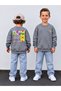 Boy's Crew Neck Printed Sweatshirt 3 Thread Threaded Winter Comfortable Fit Cotton Sweatshirt