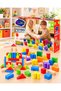 100 Pieces of Colorful Wooden Blocks Educational Building Toy 9 Colors – for 10 Months and Above - 4