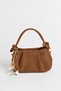 Women's Jasmine Tan Suede Drawstring Knot Handle Mini Hand and Shoulder Bag with Star Accessories - 4