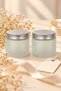 2 Pieces 100 ml Frosted Glass Jars with Silver Metal Lids - Storage for Candles, Cosmetics, and Cotton - 5
