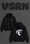 Vicious Cobra Design Back Printed Oversize Black Hooded Sweatshirt