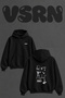 Bodybuilder Gym Design Back Printed Oversize Black Hooded Sweatshirt