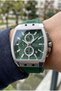 Sporty and Modern Green Men's Wristwatch |   42 mm Steel Case, Green Silicone Strap - 4