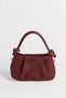 Women's Jasmine Burgundy Suede Drawstring Knot Handle Mini Hand and Shoulder Bag with Star Accessories - 6