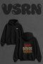 Think Box Design Back Printed Oversize Black Hooded Sweatshirt