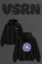 Spiral Galaxy Design Back Printed Oversize Black Hooded Sweatshirt