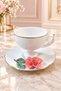 6-Piece Nuvia Handmade Floral Porcelain Cup Set – Mixed Pattern Model, Gold Detailed - 3