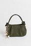 Women's Jasmine Khaki Suede Drawstring Knot Handle Mini Hand and Shoulder Bag with Star Accessories - 2