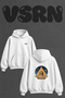 Egypt Pyramid Sphinx Design Back Printed Oversize White Hooded Sweatshirt