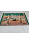 Emerald Green Velvet Kaaba and Grand Mosque Wall Tapestry 115X173 cm Haz4