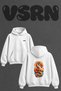سويت شيرت أبيض كبير الحجم بطباعة على الظهر من Chinese Dragon_3 Design